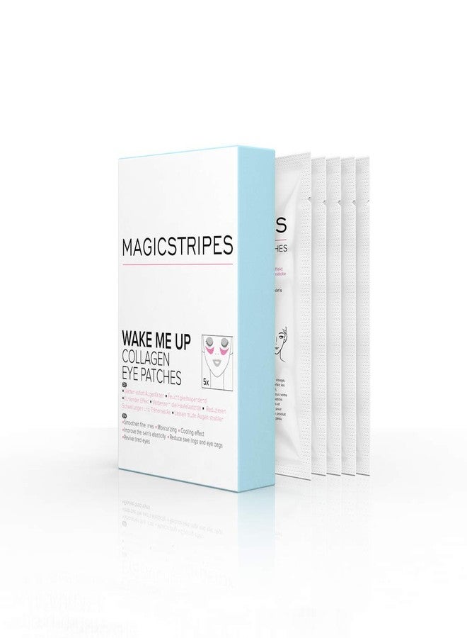 MAGICSTRIPES Wake Me Up Collagen Eye Patches - Pads for Puffy Eyes & Bags, dark Circles and Wrinkles, with Hyaluronic Acid, Hydrogel, Deep Moisturizing Collagen Eye Mask (BOX - 5 Masks) - Image 1